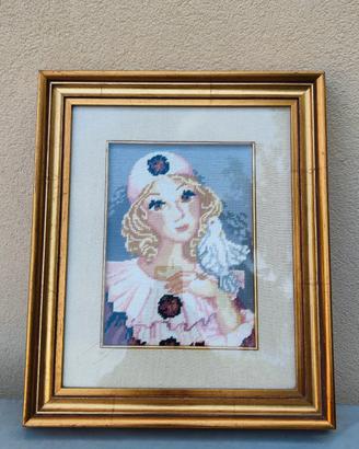 Quadro ricamato con cornice