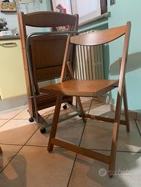 Set 4 Sedie pieghevoli con carrello