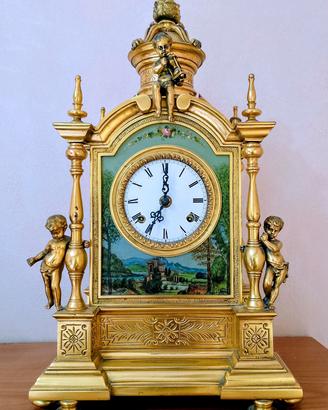 orologio da tavolo del 1870, bronzo massiccio, s