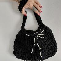 borsa uncinetto nera