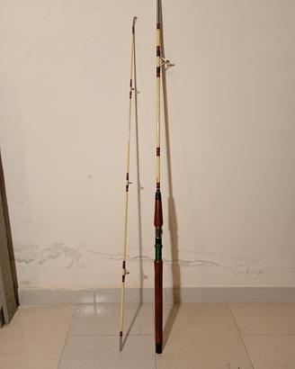 Canna da pesca vintage da barca in due pezzi