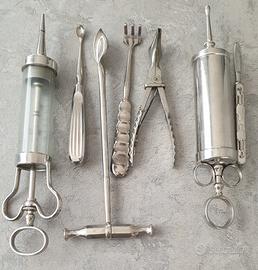 lotto strumenti chirurgici d'epoca da collezione