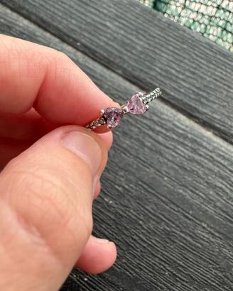 Anello 925 Pandora fiocco rosa misura 56
