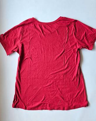 T-shirt donna Columbia rossa in cotone taglia XL
