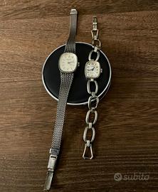 Lotto di 2 orologi vintage in argento 800 anni' 60