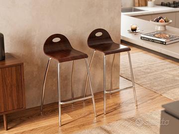 Coppia Sgabelli Bar Cucina Penisola Isola Design