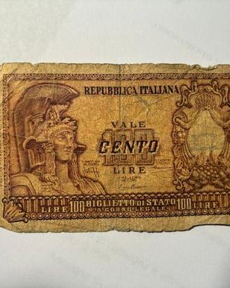 BANCONOTE CARTAMONETA 100 E 10 LIRE