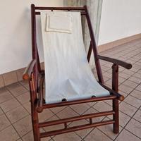 Sedie a sbraio in bambù e tela