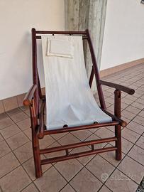 Sedie a sbraio in bambù e tela