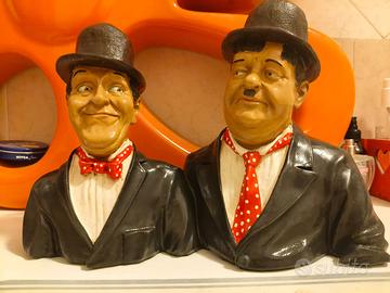 STANLIO E OLIO IN RESINA SCULTURE ANNI 80