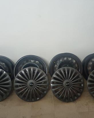 Cerchi ruota in ferro da 15' + coppe Mini R50