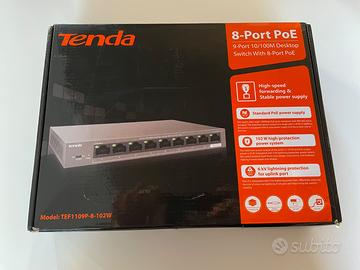 SWITCH POE 8 PORTE 10/100 MBPS TENDA 120W