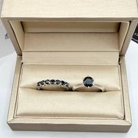 Anello Solitario +Veretta 7 diamanti Moissanite