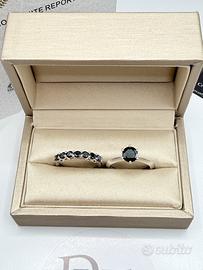 Anello Solitario +Veretta 7 diamanti Moissanite