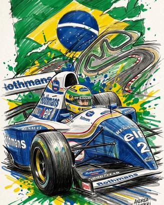 Poster Tributo Ayrton Senna Williams-Renault FW16