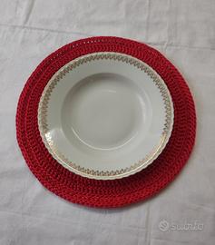 Tovaglietta sottopiatto uncinetto rosso 