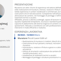 Muratore con esperienza