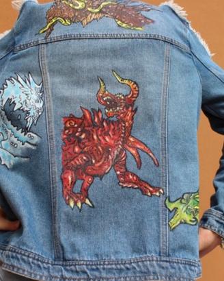 Giacca Jeans dipinta a mano