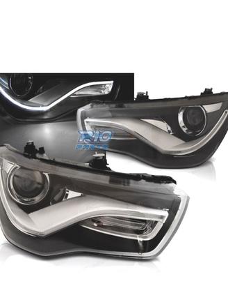 FARI AUDI A1 10-14 CON LUCI DIURNE A LED NERI