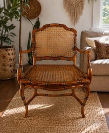 Poltrona francese faux bamboo originale anni '40