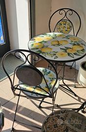 Tavolo Mosaico Tondo da 60 o 90cm Ferro Battuto 