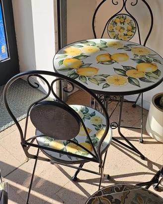 Tavolo Mosaico Tondo da 60 o 90cm Ferro Battuto 