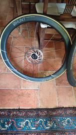 ruote HUNT  freni a disco in carbonio tubolari.