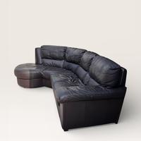 Divano angolare in vera pelle , testa di moro