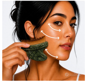 Spazzola Viso 2-in-1 : Giada Naturale & Effetto Gu