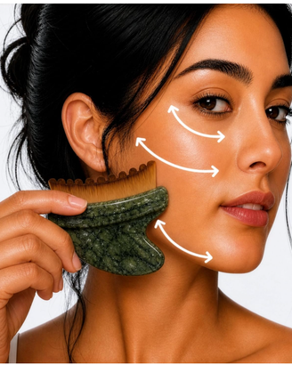 Spazzola Viso 2-in-1 : Giada Naturale & Effetto Gu