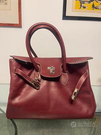 Borsa a mano pelle bordeaux