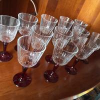 Set 12 calici Pasabahçe Diony con gambo rosso