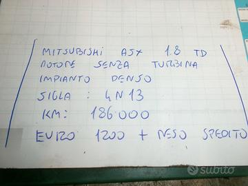 Motore senza turbina mitsubishi asx 1.8 td 4n13