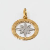Ciondolo "rosa dei venti" oro giallo e bianco D.16