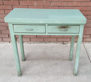 Tavolino Vintage con Cassetti in legno