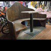 Panca Semicircolare d'Epoca in Legno