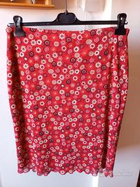 gonna rossa fiori primavera/estate. Tg XL