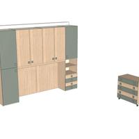 cameretta a ponte e cassettiera