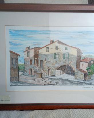 Quadro  "Case nel Borgo" di Zuccherini