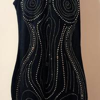 Tubino nero tempestato svaroski - taglia xs