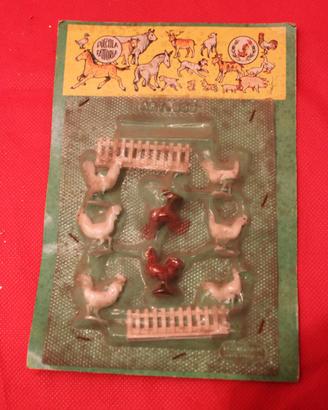 Blister animali fattoria vintage anni 70 galline g