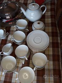 SERVIZIO COORDINATO da TE' e CAFFE' a righe grigie