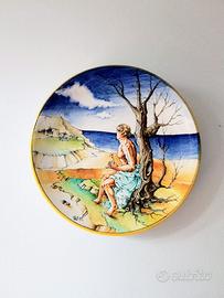 piatto decorativo in ceramica smaltata