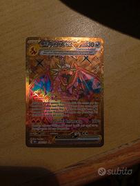 carta Pokemon Charizard ex teracristal oro