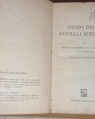 GUIDA DEGLI UCCELLI D'EUROPA di Peterson Mountfort