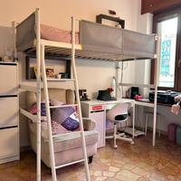 Letto singolo a soppalco + scrivania