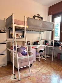 Letto singolo a soppalco + scrivania
