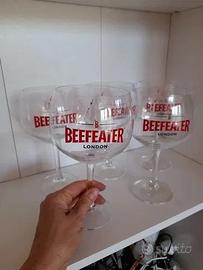 Set 5 calici vetro cristallo Beefeater London Pink