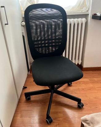 FLINTAN Sedia da ufficio, nera, opzione braccioli