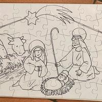 Puzzle Natività da colorare